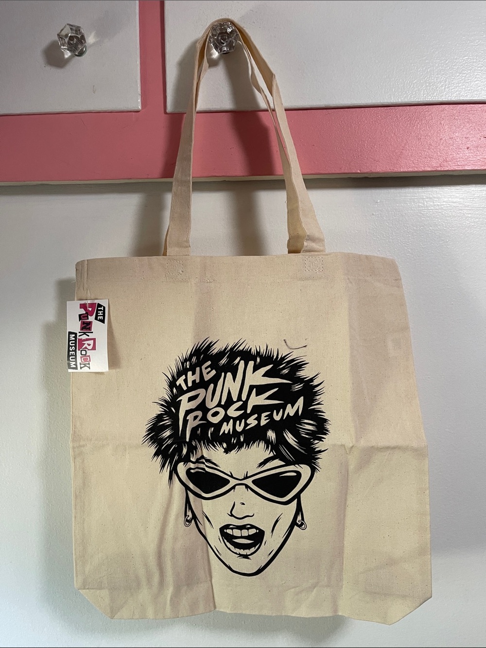 The Punk Rock Museum Canvas Tote Bag in Natural